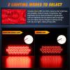 imageNilight Trailer Tail Light 2PCS 59Inch Teardrop 35 LED Amber Chrome Bezel Marker Clearance Brake Turn Signal Running Taillight IP67 Waterproof for Trailer Truck Pickup Camper RV55Inch Red 2Pcs