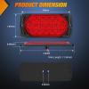 imageNilight Trailer Tail Light 2PCS 59Inch Teardrop 35 LED Amber Chrome Bezel Marker Clearance Brake Turn Signal Running Taillight IP67 Waterproof for Trailer Truck Pickup Camper RV44Inch Red 2Pcs