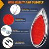 imageNilight Trailer Tail Light 2PCS 59Inch Teardrop 35 LED Amber Chrome Bezel Marker Clearance Brake Turn Signal Running Taillight IP67 Waterproof for Trailer Truck Pickup Camper RV59Inch Red 2Pcs