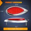 imageNilight Trailer Tail Light 2PCS 59Inch Teardrop 35 LED Amber Chrome Bezel Marker Clearance Brake Turn Signal Running Taillight IP67 Waterproof for Trailer Truck Pickup Camper RV59Inch Red 2Pcs