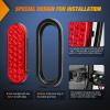 imageNilight Trailer Tail Light 2PCS 6Inch Oval 23 LED Red Amber Chrome Frame Marker Clearance Stop Brake Turn Signal Running Taillight IP67 Waterproof for Trailer Truck Pickup Camper RV2Pcs Red 24Led Lights