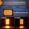 imageNilight Trailer Tail Light 2PCS 6Inch Oval 23 LED Red Amber Chrome Frame Marker Clearance Stop Brake Turn Signal Running Taillight IP67 Waterproof for Trailer Truck Pickup Camper RV2Pcs Amber 24Led Lights 5x3Inch