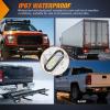imageNilight Trailer Tail Light 2PCS 6Inch Oval 23 LED Red Amber Chrome Frame Marker Clearance Stop Brake Turn Signal Running Taillight IP67 Waterproof for Trailer Truck Pickup Camper RV2Pcs Red White 24Led Strobe Lights
