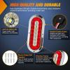 imageNilight Trailer Tail Light 2PCS 6Inch Oval 23 LED Red Amber Chrome Frame Marker Clearance Stop Brake Turn Signal Running Taillight IP67 Waterproof for Trailer Truck Pickup Camper RV2Pcs Red White Screws 23Led Lights