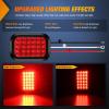 imageNilight Trailer Tail Light 2PCS 6Inch Oval 23 LED Red Amber Chrome Frame Marker Clearance Stop Brake Turn Signal Running Taillight IP67 Waterproof for Trailer Truck Pickup Camper RV6Pcs RedWhite 24Led Lights 5x3Inch