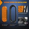 imageNilight Trailer Tail Light 2PCS 6Inch Oval 23 LED Red Amber Chrome Frame Marker Clearance Stop Brake Turn Signal Running Taillight IP67 Waterproof for Trailer Truck Pickup Camper RV2Pcs Amber 24Led Lights