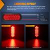 imageNilight Trailer Tail Light 2PCS 6Inch Oval 23 LED Red Amber Chrome Frame Marker Clearance Stop Brake Turn Signal Running Taillight IP67 Waterproof for Trailer Truck Pickup Camper RV2Pcs Red 24Led Lights