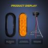 imageNilight Trailer Tail Light 2PCS 6Inch Oval 23 LED Red Amber Chrome Frame Marker Clearance Stop Brake Turn Signal Running Taillight IP67 Waterproof for Trailer Truck Pickup Camper RV2Pcs Amber 10Led Lights
