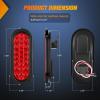 imageNilight Trailer Tail Light 2PCS 6Inch Oval 23 LED Red Amber Chrome Frame Marker Clearance Stop Brake Turn Signal Running Taillight IP67 Waterproof for Trailer Truck Pickup Camper RV2Pcs Red 24Led Lights