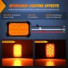 imageNilight Trailer Tail Light 2PCS 6Inch Oval 23 LED Red Amber Chrome Frame Marker Clearance Stop Brake Turn Signal Running Taillight IP67 Waterproof for Trailer Truck Pickup Camper RV2Pcs Amber 10Led Lights 5x3Inch