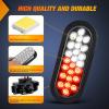 imageNilight Trailer Tail Light 2PCS 6Inch Oval 23 LED Red Amber Chrome Frame Marker Clearance Stop Brake Turn Signal Running Taillight IP67 Waterproof for Trailer Truck Pickup Camper RV2Pcs Red White 24Led Strobe Lights