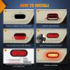 imageNilight Trailer Tail Light 2PCS 6Inch Oval 23 LED Red Amber Chrome Frame Marker Clearance Stop Brake Turn Signal Running Taillight IP67 Waterproof for Trailer Truck Pickup Camper RV4Pcs Red 24Led Lights