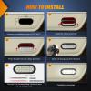 imageNilight Trailer Tail Light 2PCS 6Inch Oval 23 LED Red Amber Chrome Frame Marker Clearance Stop Brake Turn Signal Running Taillight IP67 Waterproof for Trailer Truck Pickup Camper RV4Pcs White 24Led Lights
