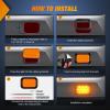 imageNilight Trailer Tail Light 2PCS 6Inch Oval 23 LED Red Amber Chrome Frame Marker Clearance Stop Brake Turn Signal Running Taillight IP67 Waterproof for Trailer Truck Pickup Camper RV2Pcs Amber 10Led Lights 5x3Inch