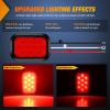imageNilight Trailer Tail Light 2PCS 6Inch Oval 23 LED Red Amber Chrome Frame Marker Clearance Stop Brake Turn Signal Running Taillight IP67 Waterproof for Trailer Truck Pickup Camper RV2Pcs Red 10Led Lights 5x3Inch