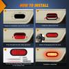 imageNilight Trailer Tail Light 2PCS 6Inch Oval 23 LED Red Amber Chrome Frame Marker Clearance Stop Brake Turn Signal Running Taillight IP67 Waterproof for Trailer Truck Pickup Camper RV2Pcs Red 24Led Lights