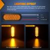 imageNilight Trailer Tail Light 2PCS 6Inch Oval 23 LED Red Amber Chrome Frame Marker Clearance Stop Brake Turn Signal Running Taillight IP67 Waterproof for Trailer Truck Pickup Camper RV2Pcs Amber 24Led Lights