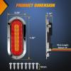 imageNilight Trailer Tail Light 2PCS 6Inch Oval 23 LED Red Amber Chrome Frame Marker Clearance Stop Brake Turn Signal Running Taillight IP67 Waterproof for Trailer Truck Pickup Camper RV2Pcs Red Amber Screws 23Led Lights