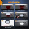 imageNilight Trailer Tail Light 2PCS 6Inch Oval 23 LED Red Amber Chrome Frame Marker Clearance Stop Brake Turn Signal Running Taillight IP67 Waterproof for Trailer Truck Pickup Camper RV2Pcs White 10Led Lights 5x3Inch