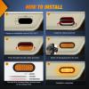 imageNilight Trailer Tail Light 2PCS 6Inch Oval 23 LED Red Amber Chrome Frame Marker Clearance Stop Brake Turn Signal Running Taillight IP67 Waterproof for Trailer Truck Pickup Camper RV2Pcs Amber 24Led Lights