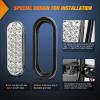 imageNilight Trailer Tail Light 2PCS 6Inch Oval 23 LED Red Amber Chrome Frame Marker Clearance Stop Brake Turn Signal Running Taillight IP67 Waterproof for Trailer Truck Pickup Camper RV4Pcs White 24Led Lights