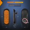 imageNilight Trailer Tail Light 2PCS 6Inch Oval 23 LED Red Amber Chrome Frame Marker Clearance Stop Brake Turn Signal Running Taillight IP67 Waterproof for Trailer Truck Pickup Camper RV2Pcs Amber 24Led Lights