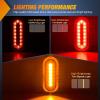 imageNilight Trailer Tail Light 2PCS 6Inch Oval 23 LED Red Amber Chrome Frame Marker Clearance Stop Brake Turn Signal Running Taillight IP67 Waterproof for Trailer Truck Pickup Camper RV2Pcs Red Amber Screws 23Led Lights