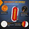 imageNilight Trailer Tail Light 2PCS 6Inch Oval 23 LED Red Amber Chrome Frame Marker Clearance Stop Brake Turn Signal Running Taillight IP67 Waterproof for Trailer Truck Pickup Camper RV2Pcs Red Amber Screws 23Led Lights