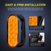 imageNilight Trailer Tail Light 2PCS 6Inch Oval 23 LED Red Amber Chrome Frame Marker Clearance Stop Brake Turn Signal Running Taillight IP67 Waterproof for Trailer Truck Pickup Camper RV2Pcs Amber 10Led Lights