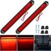 imageNilight LED Tail Light 2PCS 17 Inch 40LED Red Running Tail Stop Brake Lights wChrome Bezel Waterproof Surface Mount for 12V Towing Trailer Truck RV Camper Boat2Pcs 10 Red 15LED