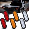 imageNilight Trailer Tail Light 2PCS 59Inch Teardrop 35 LED Amber Chrome Bezel Marker Clearance Brake Turn Signal Running Taillight IP67 Waterproof for Trailer Truck Pickup Camper RVRedWhiteAmber 6Pcs