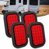 imageNilight Trailer Tail Light 2PCS 6Inch Oval 23 LED Red Amber Chrome Frame Marker Clearance Stop Brake Turn Signal Running Taillight IP67 Waterproof for Trailer Truck Pickup Camper RV4Pcs Red 24Led Lights 5x3Inch