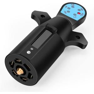 imageNilight 7 Way to 4Way Flat Blade Trailer Adapter Waterproof Rugged Nylon Housing 7 Pin to 4pin Wiring Connector7 Way Trailer Light Tester