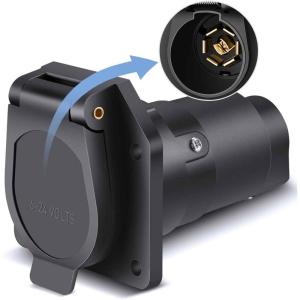 imageNilight 7 Way to 4Way Flat Blade Trailer Adapter Waterproof Rugged Nylon Housing 7 Pin to 4pin Wiring Connector7Pin Male Replacement Plug