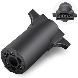 imageNilight 7 Way to 4Way Flat Blade Trailer Adapter Waterproof Rugged Nylon Housing 7 Pin to 4pin Wiring Connector7Pin to 4Pin Trailer Adapter