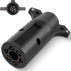 imageNilight 7 Way to 4Way Flat Blade Trailer Adapter Waterproof Rugged Nylon Housing 7 Pin to 4pin Wiring Connector7Pin to 6Pin Trailer Adapter