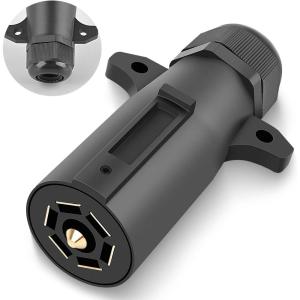 imageNilight 7 Way to 4Way Flat Blade Trailer Adapter Waterproof Rugged Nylon Housing 7 Pin to 4pin Wiring ConnectorTraditional 7 Way