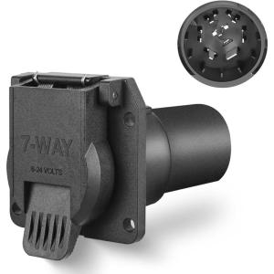 imageNilight 7 Way to 4Way Flat Blade Trailer Adapter Waterproof Rugged Nylon Housing 7 Pin to 4pin Wiring ConnectorUSCAR to 7 Way Trailer Adapter