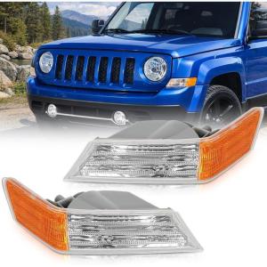 imageNilight JK Side Marker Light 8LED Smoked Lens Amber Front Fender Indicator Turn Signals Lights IP67 Waterproof Clearance Lamp Compatible with 20072017 Wrangler JKUAmber