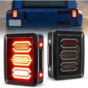 imageNilight JK Side Marker Light 8LED Smoked Lens Amber Front Fender Indicator Turn Signals Lights IP67 Waterproof Clearance Lamp Compatible with 20072017 Wrangler JKUJK 20072017 Tail Light