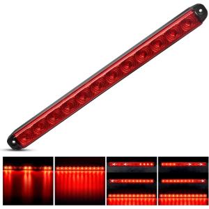 imageNilight LED Tail Light 2PCS 17 Inch 40LED Red Running Tail Stop Brake Lights wChrome Bezel Waterproof Surface Mount for 12V Towing Trailer Truck RV Camper Boat1Pc 16 Red 12LED