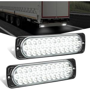 imageNilight Trailer Tail Light 2PCS 59Inch Teardrop 35 LED Amber Chrome Bezel Marker Clearance Brake Turn Signal Running Taillight IP67 Waterproof for Trailer Truck Pickup Camper RV75Inch White 2Pcs