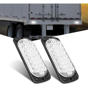 imageNilight Trailer Tail Light 2PCS 59Inch Teardrop 35 LED Amber Chrome Bezel Marker Clearance Brake Turn Signal Running Taillight IP67 Waterproof for Trailer Truck Pickup Camper RV55Inch White 2Pcs