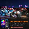 imageNilight LED Whip Light 1 PC 5FT COB RGB Spiral Lighted Antenna with Spring Base Bluetooth App amp Remote Control DIY Chasing Patterns amp Music Sync Safety Whips for ATV UTV RZR Polaris CanAm TruckRGB FatRemote APP Control