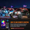 imageNilight LED Whip Light 1 PC 5FT COB RGB Spiral Lighted Antenna with Spring Base Bluetooth App amp Remote Control DIY Chasing Patterns amp Music Sync Safety Whips for ATV UTV RZR Polaris CanAm TruckRGB FatRemote APP Control