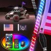 imageNilight LED Whip Light 1 PC 5FT COB RGB Spiral Lighted Antenna with Spring Base Bluetooth App amp Remote Control DIY Chasing Patterns amp Music Sync Safety Whips for ATV UTV RZR Polaris CanAm TruckRGB COBRemote APP Control