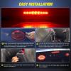 imageNilight Third Brake Light Tail High Mount 3rd Stop Lights Smoked Lens Compatible with Ford Mustang 1999 2000 2001 2002 2003 2004 Car Rear Center Cab LampCorvette C5 19972004