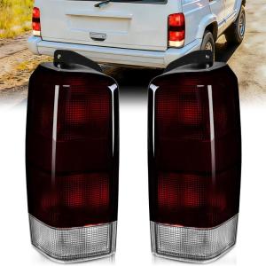 imageNilight Taillight Assembly Compatible with 1997 1998 1999 2000 2001 Jeep Cherokee Limited SE Sport XJ XJ Chassis Rear Tail Light Lamp Replacement OE Style Smoked Black Drive and Passenger SideSmoked