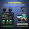 imageNilight  90115C 3 Gang Rocker Switch Panel Waterproof PreWired Aluminum Switch Panel with Dual USB Charger Socket amp Cigarette Lighter Socket 12V 24VDC ON Off Switch Panel for Cars Rvs TrucksGreen