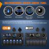 imageNilight  90115C 3 Gang Rocker Switch Panel Waterproof PreWired Aluminum Switch Panel with Dual USB Charger Socket amp Cigarette Lighter Socket 12V 24VDC ON Off Switch Panel for Cars Rvs TrucksPower Control Blue